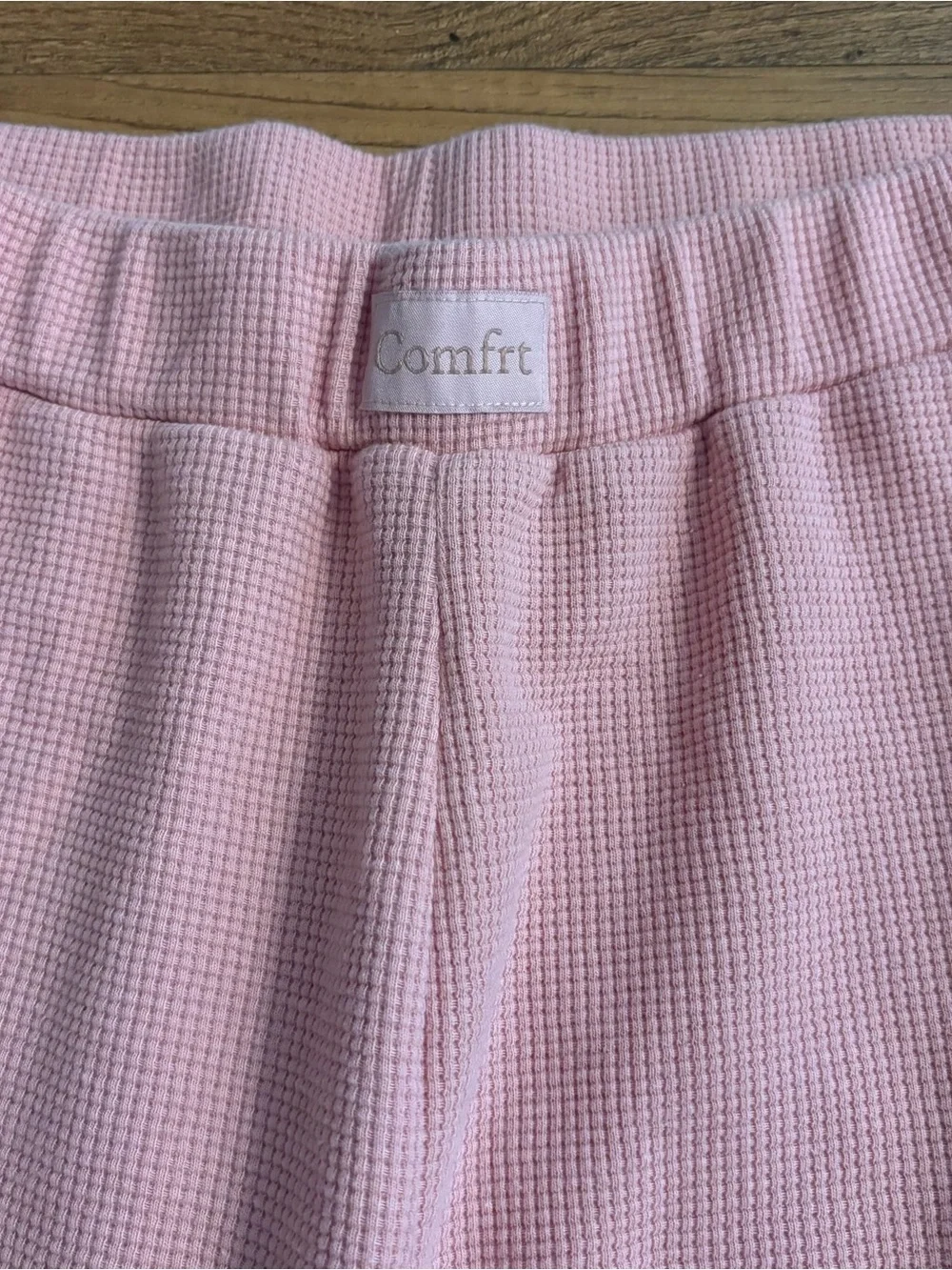 Comfrt Waffle Knit Pink Pants